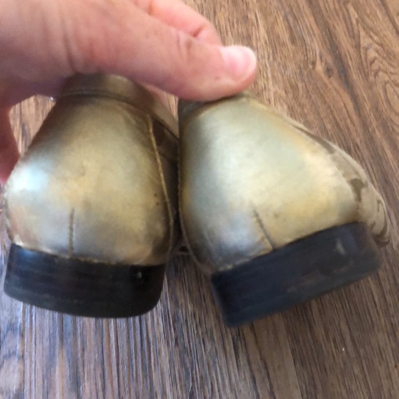 Vintage Coach loafers, gold/brown with gold hardware, size 9 - Picture 13 of 15